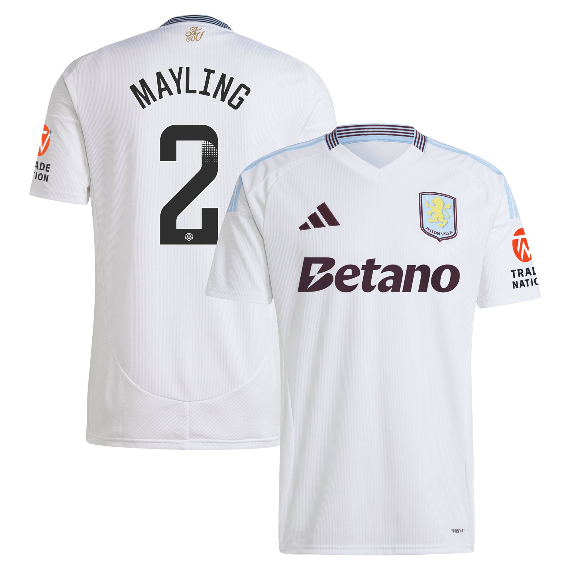 aston villa wsl adidas away shirt 2024-25 with mayling 2 printing Collection | Aston Villa Football Kits and Shirts
