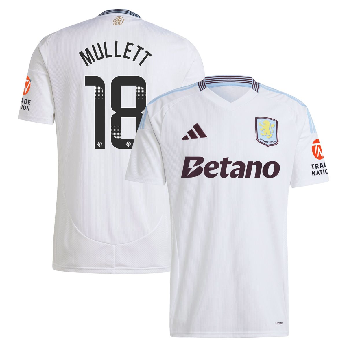 aston villa wsl adidas away shirt 2024-25 with mullett 18 printing Collection | Aston Villa Football Kits and Shirts