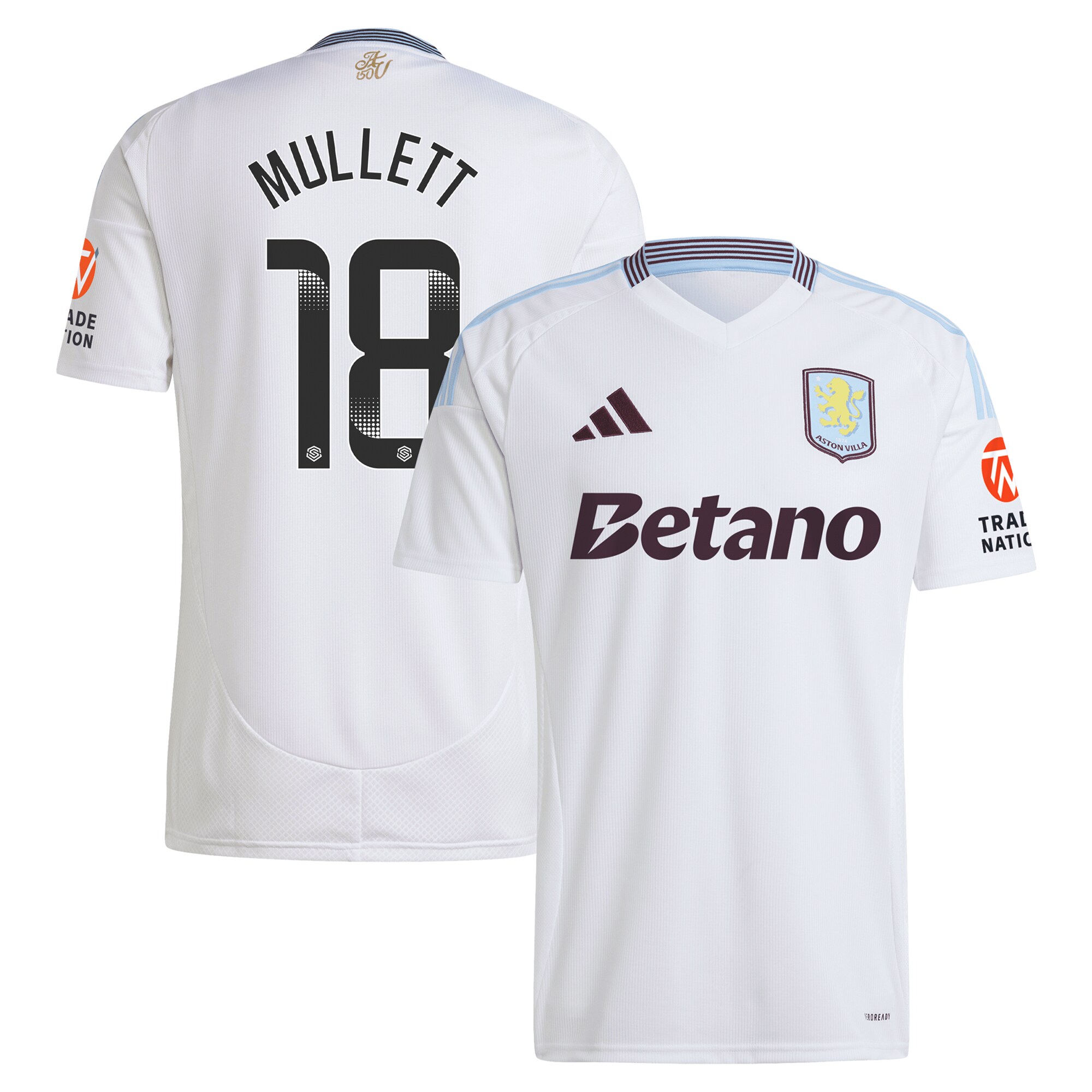 aston villa wsl adidas away shirt 2024-25 with mullett 18 printing Collection | Aston Villa Football Kits and Shirts