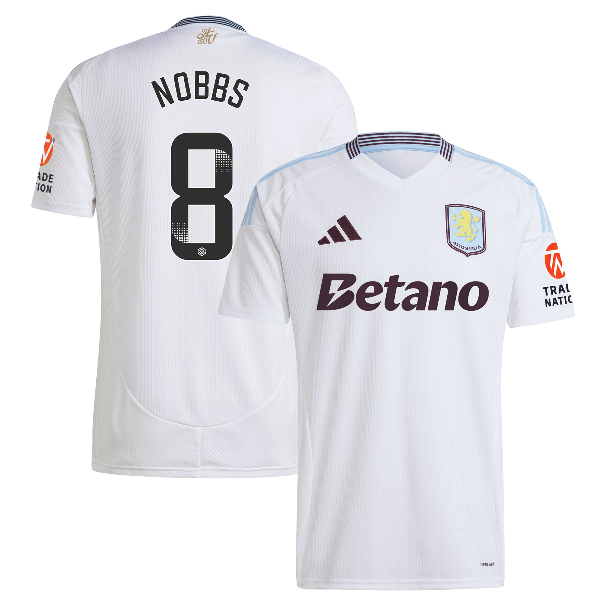 aston villa wsl adidas away shirt 2024-25 with nobbs 8 printing Collection | Aston Villa Football Kits and Shirts