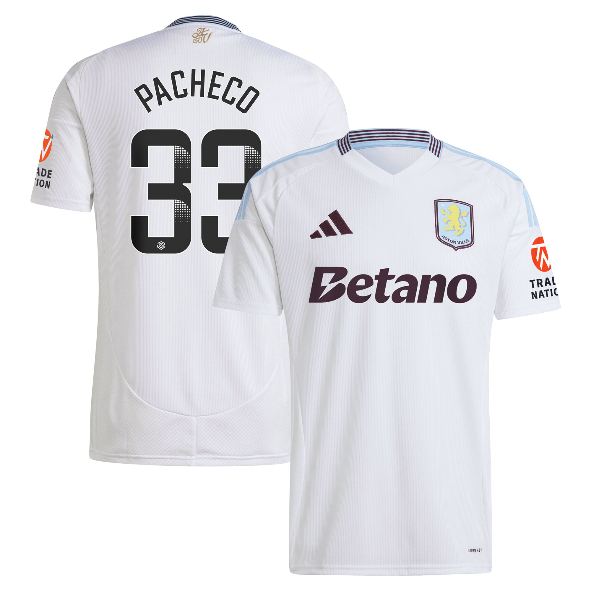 aston villa wsl adidas away shirt 2024-25 with pacheco 33 printing Collection | Aston Villa Football Kits and Shirts