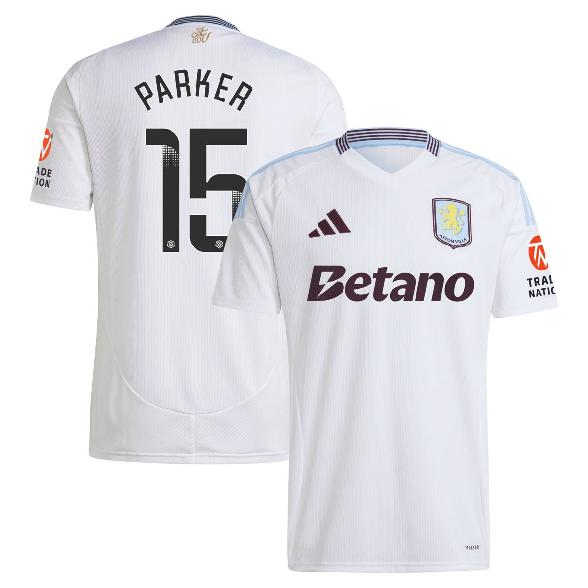 aston villa wsl adidas away shirt 2024-25 with parker 15 printing Collection | Aston Villa Football Kits and Shirts