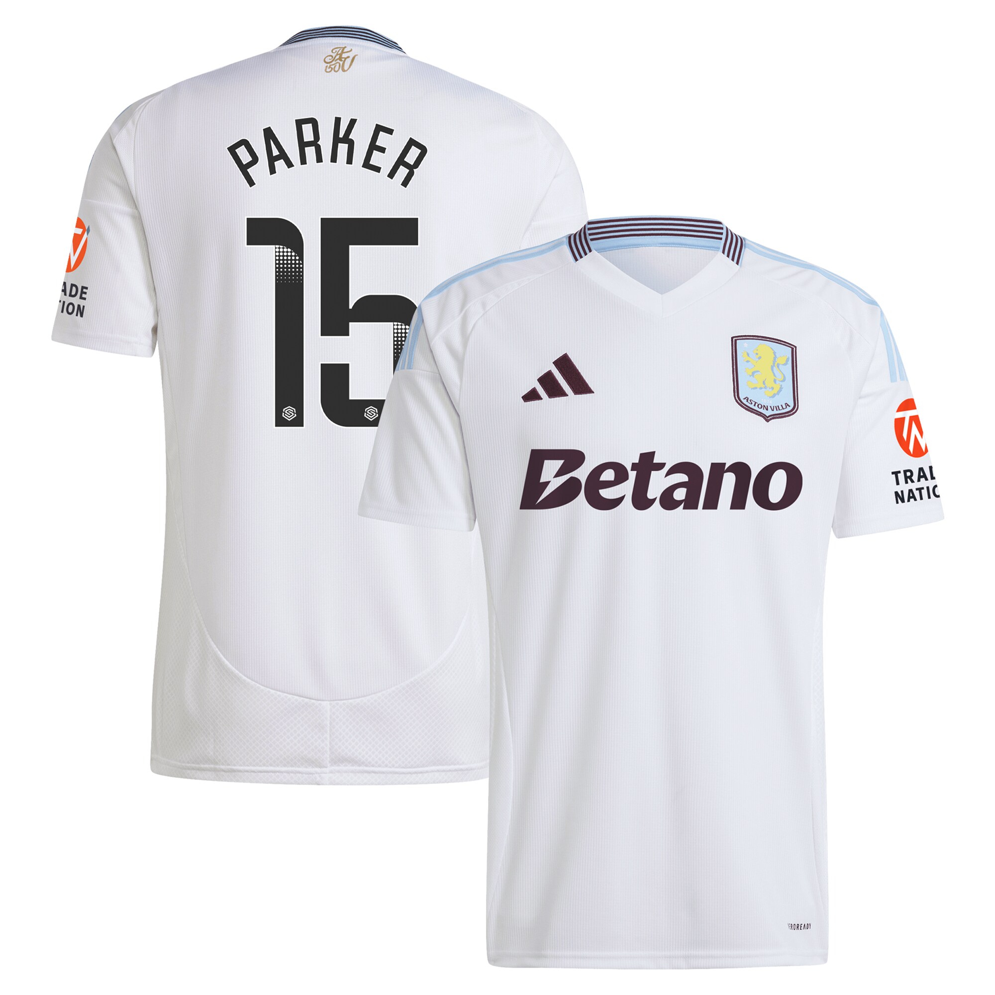aston villa wsl adidas away shirt 2024-25 with parker 15 printing Collection | Aston Villa Football Kits and Shirts