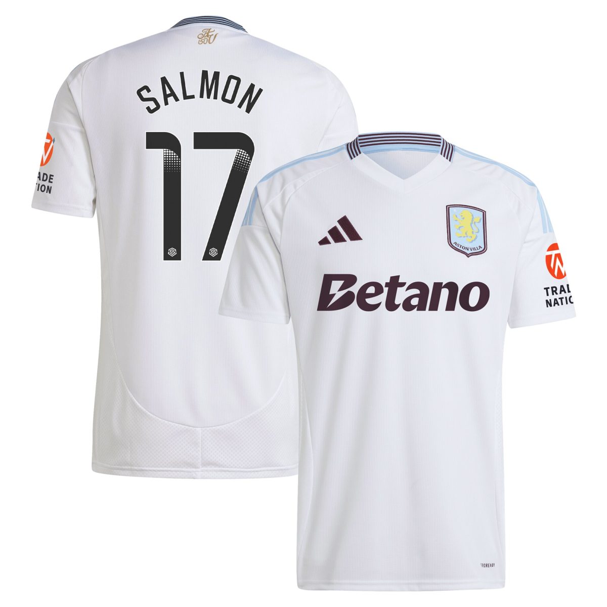 aston villa wsl adidas away shirt 2024-25 with salmon 17 printing Collection | Aston Villa Football Kits and Shirts