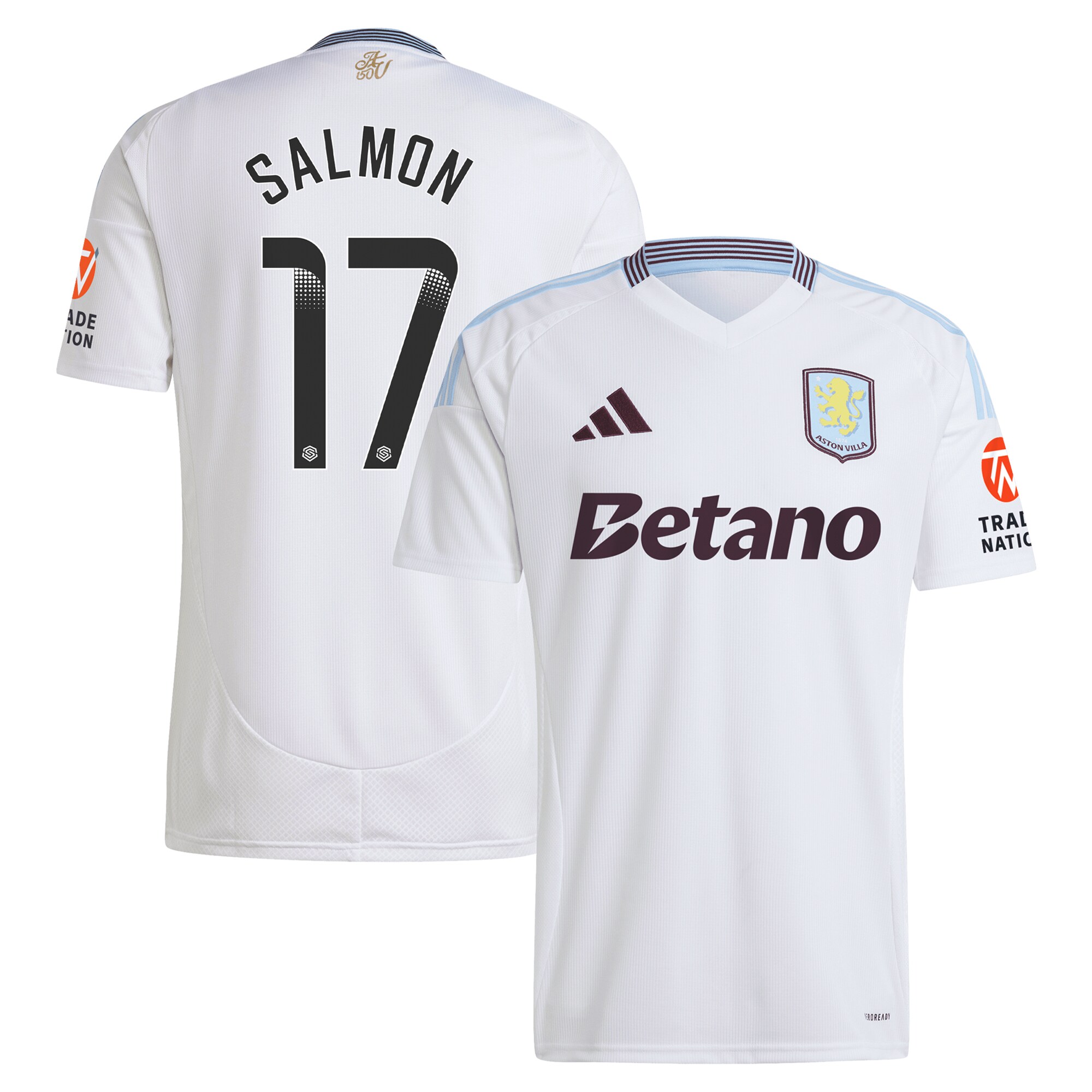 aston villa wsl adidas away shirt 2024-25 with salmon 17 printing Collection | Aston Villa Football Kits and Shirts