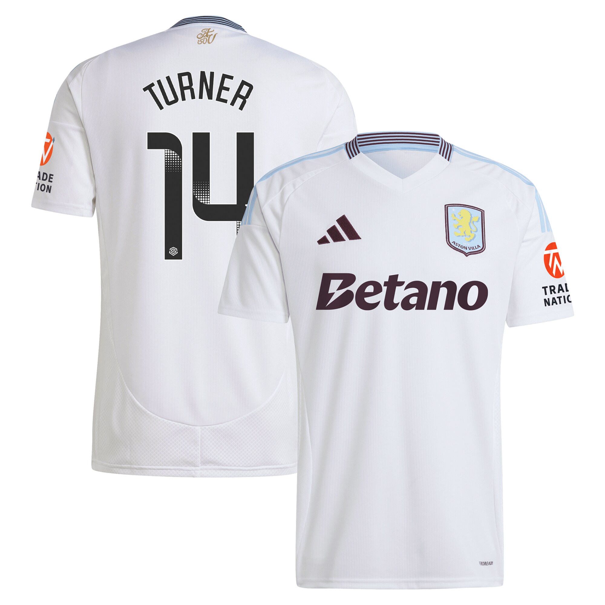 aston villa wsl adidas away shirt 2024-25 with turner 14 printing Collection | Aston Villa Football Kits and Shirts