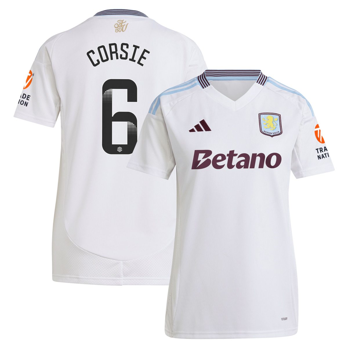 aston villa wsl adidas away shirt 2024-25 – womens with corsie 6 printing Collection | Aston Villa Football Kits and Shirts