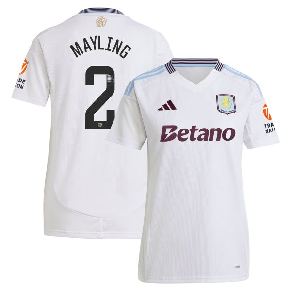aston villa wsl adidas away shirt 2024-25 – womens with mayling 2 printing Collection | Aston Villa Football Kits and Shirts