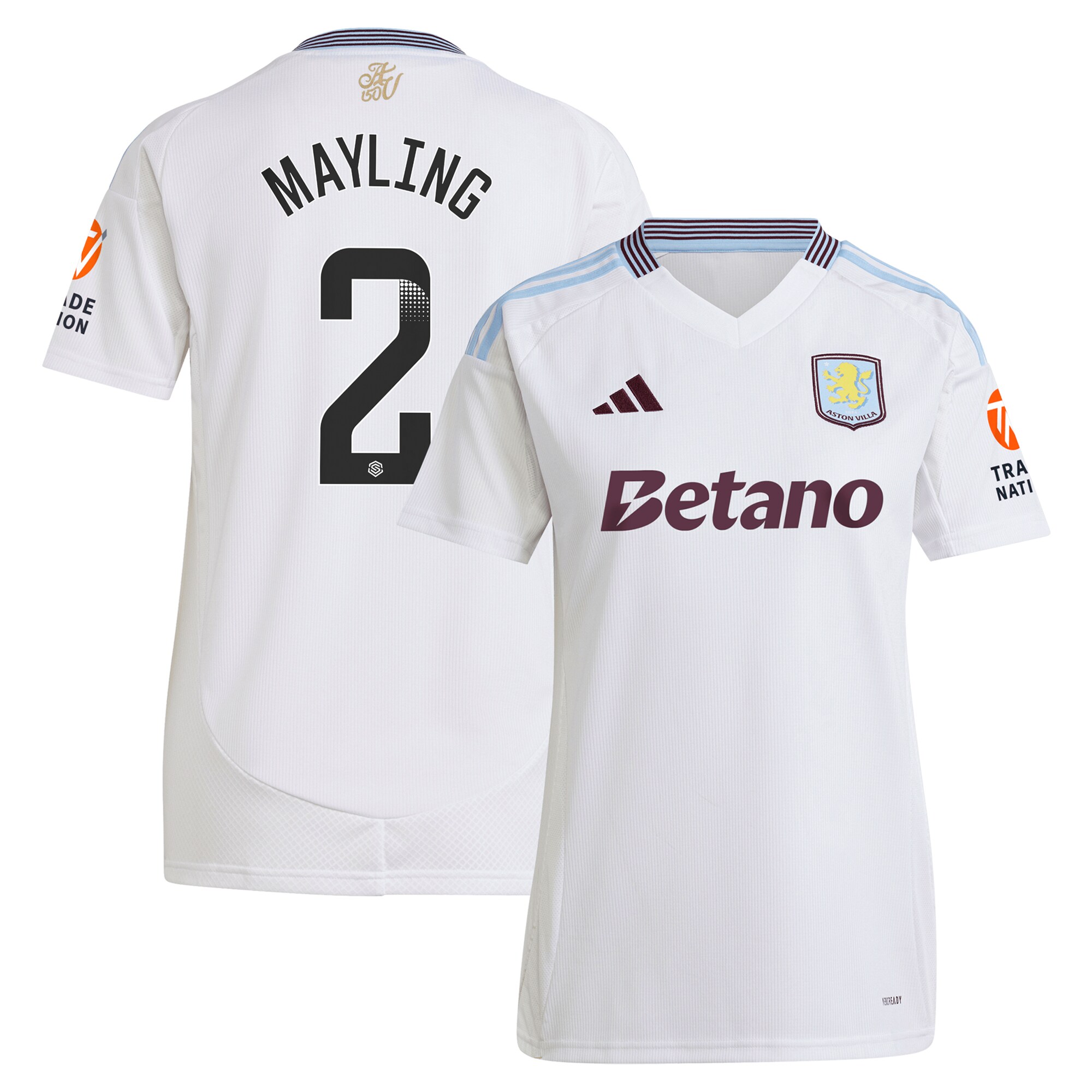 aston villa wsl adidas away shirt 2024-25 – womens with mayling 2 printing Collection | Aston Villa Football Kits and Shirts