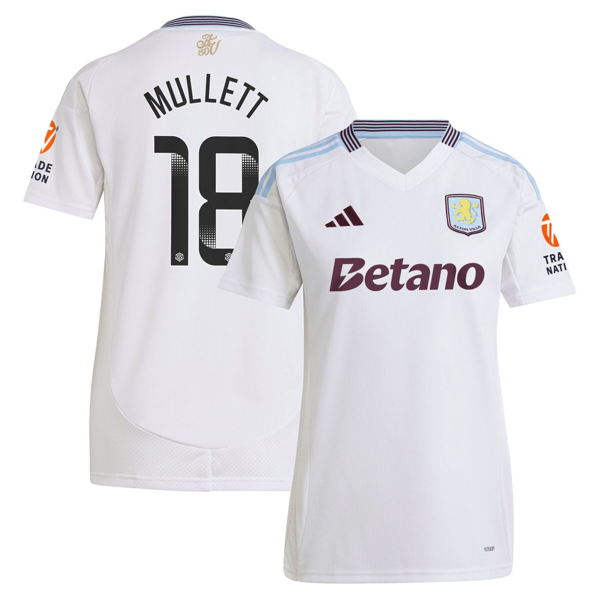 aston villa wsl adidas away shirt 2024-25 – womens with mullett 18 printing Collection | Aston Villa Football Kits and Shirts