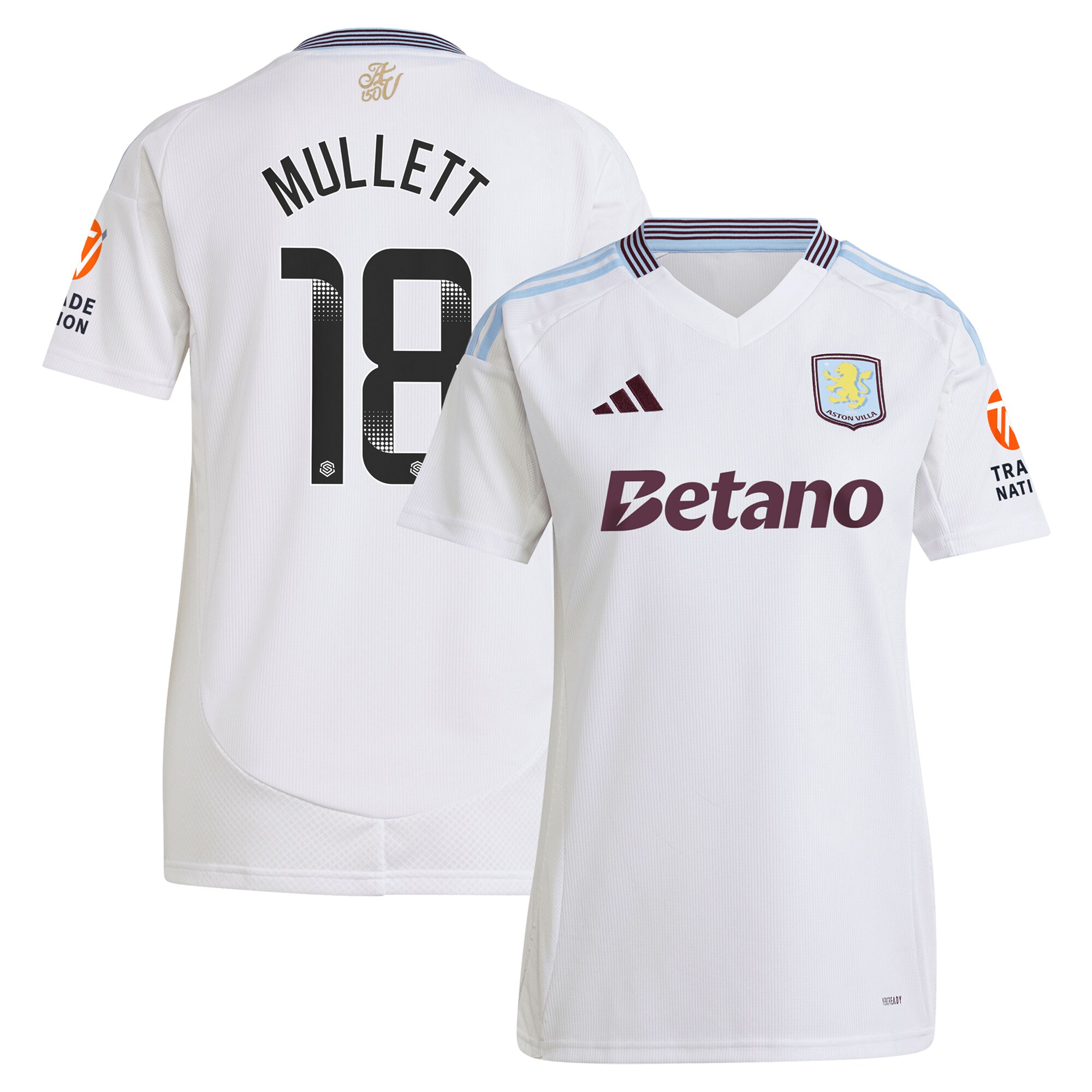 aston villa wsl adidas away shirt 2024-25 – womens with mullett 18 printing Collection | Aston Villa Football Kits and Shirts