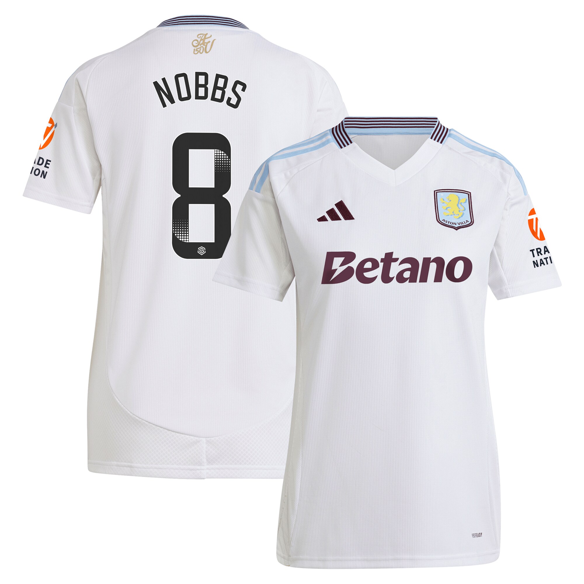 aston villa wsl adidas away shirt 2024-25 – womens with nobbs 8 printing Collection | Aston Villa Football Kits and Shirts