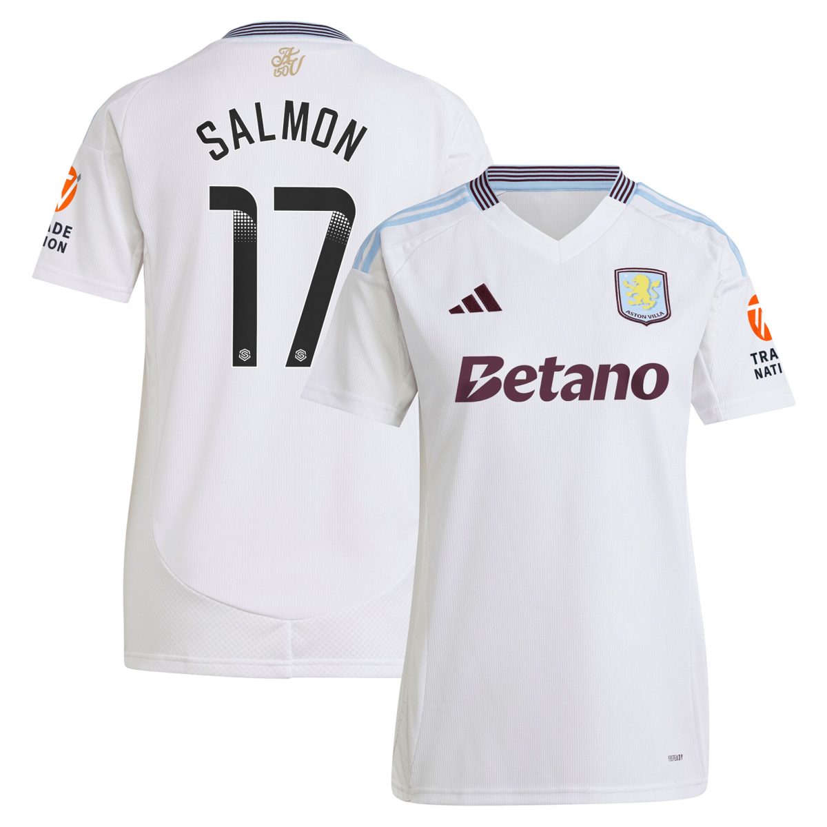 aston villa wsl adidas away shirt 2024-25 – womens with salmon 17 printing Collection | Aston Villa Football Kits and Shirts