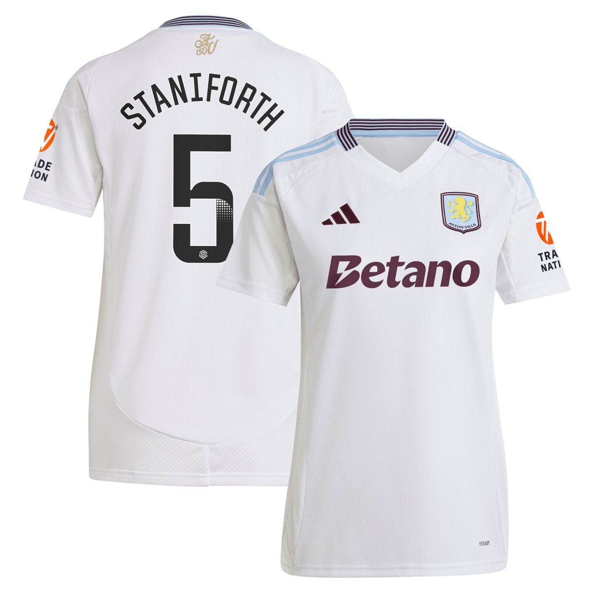 aston villa wsl adidas away shirt 2024-25 – womens with staniforth 5 printing Collection | Aston Villa Football Kits and Shirts