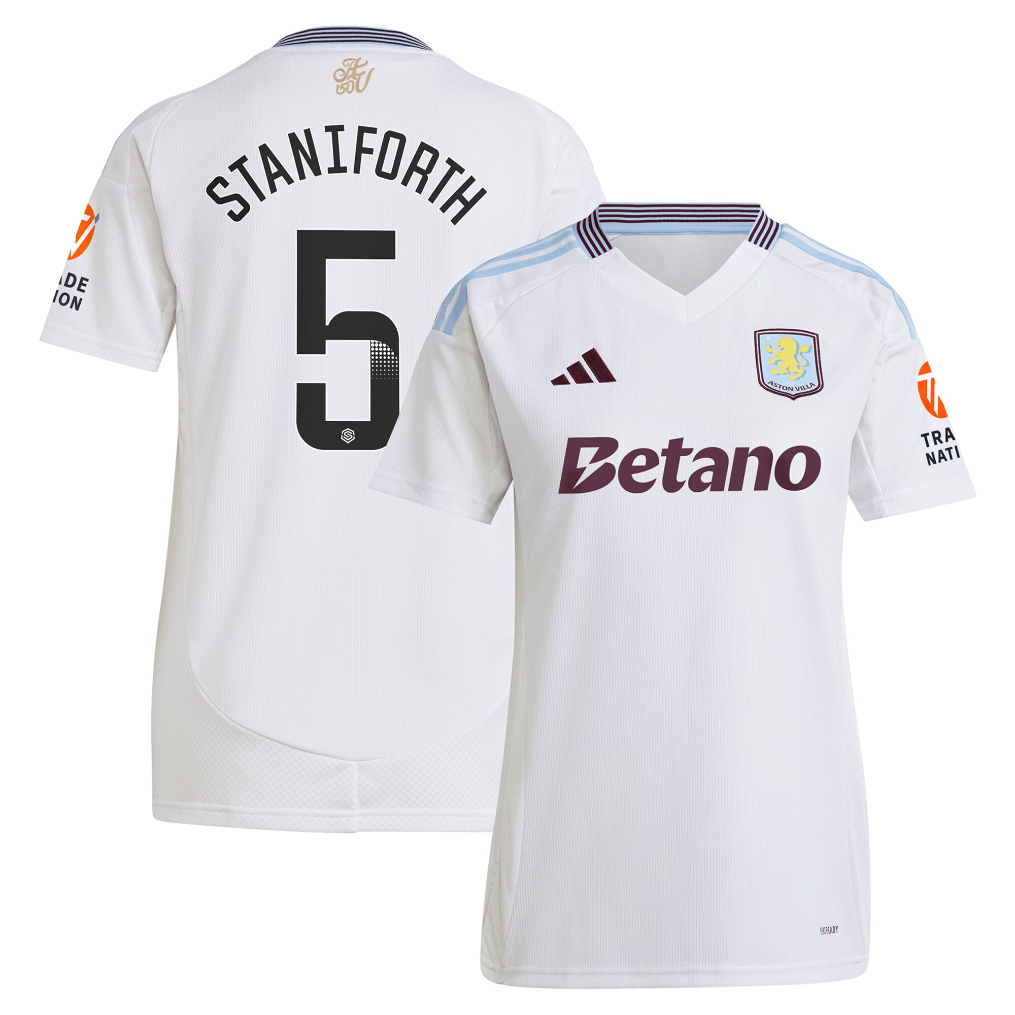 aston villa wsl adidas away shirt 2024-25 – womens with staniforth 5 printing Collection | Aston Villa Football Kits and Shirts