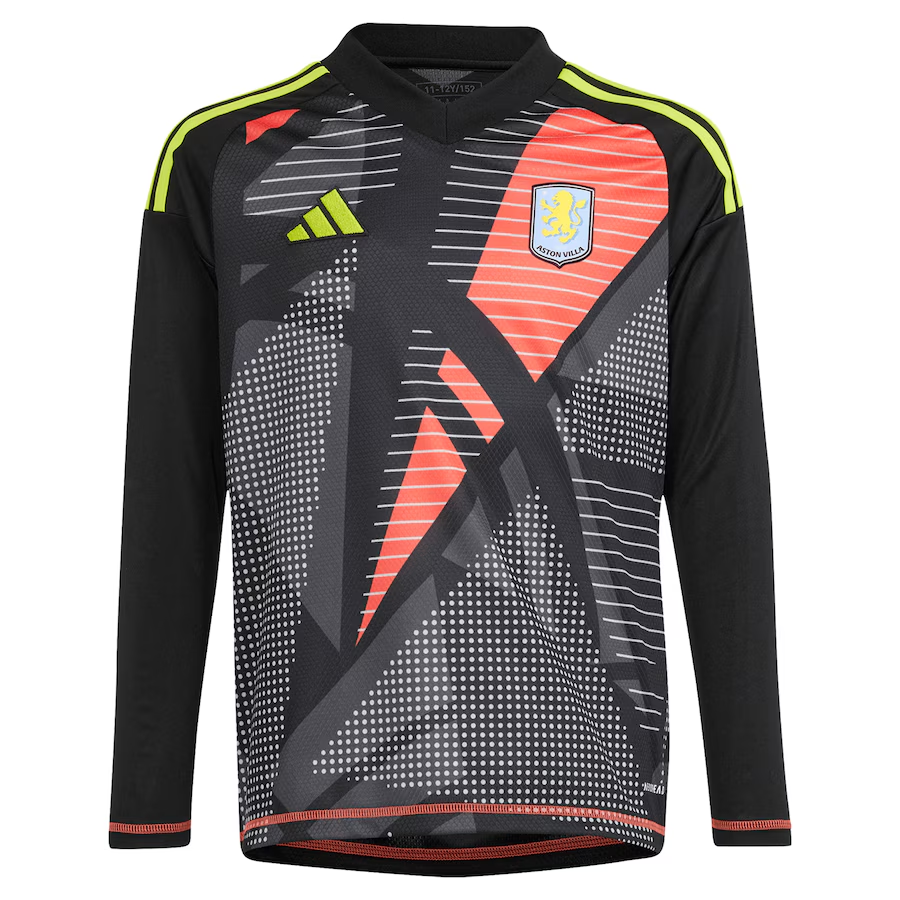 aston villa wsl adidas goalkeeper shirt 2024-25 – long sleeve – kids with d8217angelo 1 printing Collection | Aston Villa Football Kits and Shirts