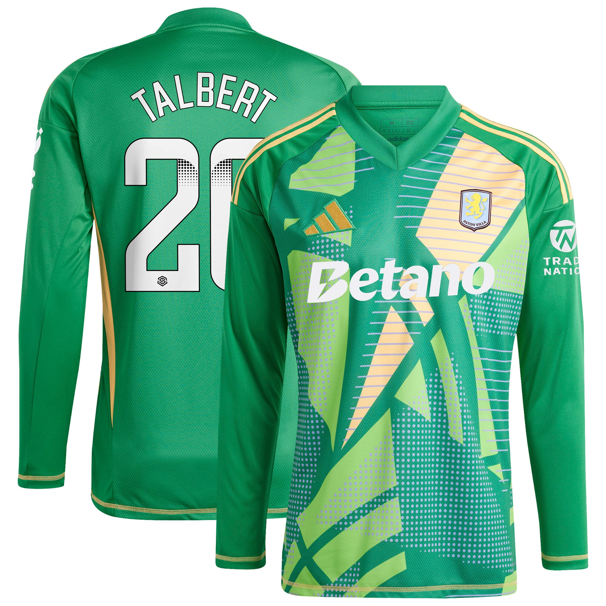 aston villa wsl adidas goalkeeper shirt 2024-25 – long sleeve with talbert 26 printing 202849399 Collection | Aston Villa Football Kits and Shirts