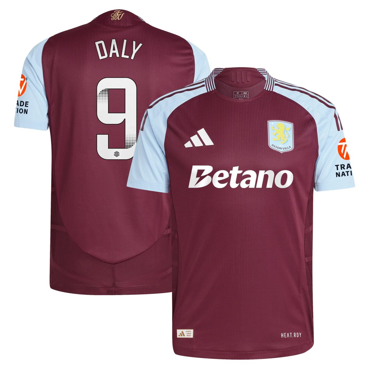 aston villa wsl adidas home authentic shirt 2024-25 with daly 9 printing Collection | Aston Villa Football Kits and Shirts