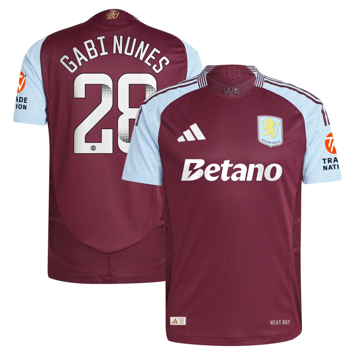 aston villa wsl adidas home authentic shirt 2024-25 with gabi nunes 28 printing Collection | Aston Villa Football Kits and Shirts