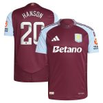 aston villa wsl adidas home authentic shirt 2024-25 with hanson 20 printing Collection | Aston Villa Football Kits and Shirts