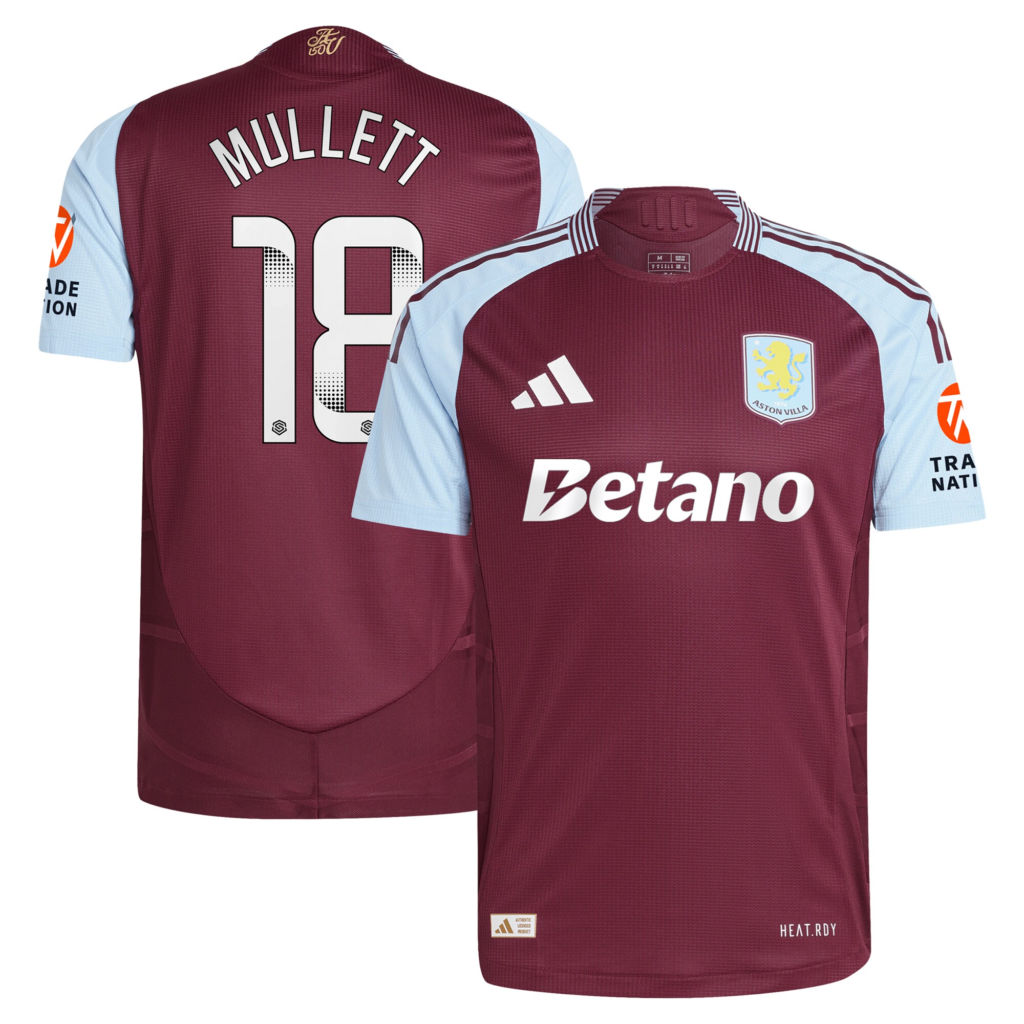 aston villa wsl adidas home authentic shirt 2024-25 with mullett 18 printing Collection | Aston Villa Football Kits and Shirts