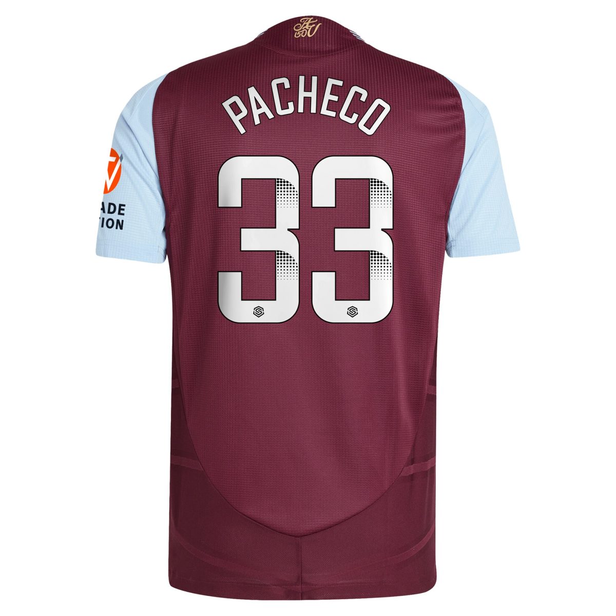 aston villa wsl adidas home authentic shirt 2024-25 with pacheco 33 printing Collection | Aston Villa Football Kits and Shirts