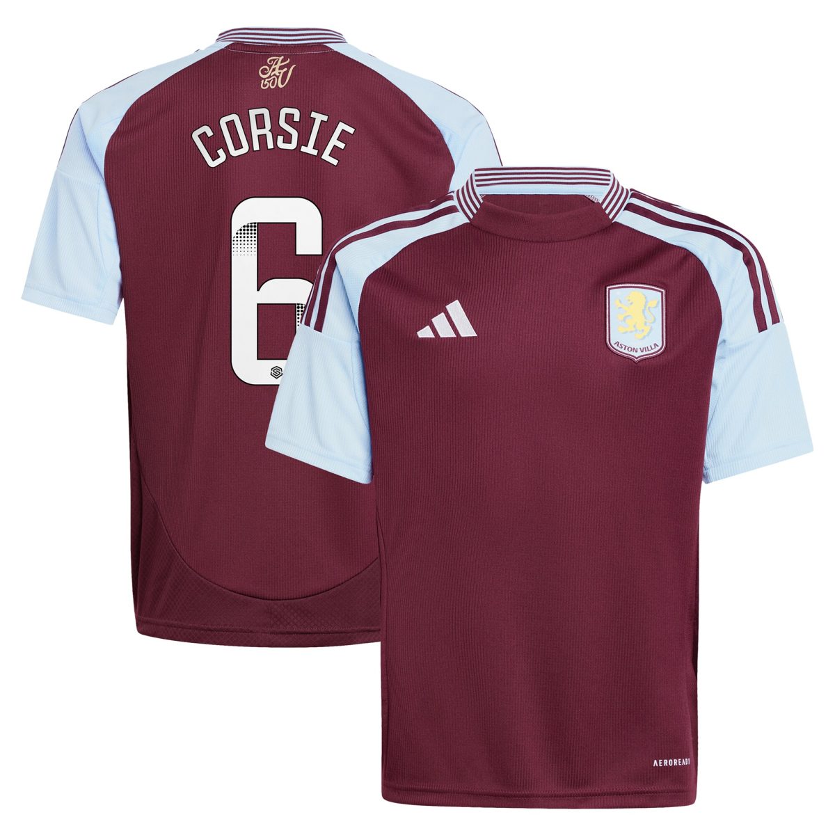 aston villa wsl adidas home shirt 2024-25 – kids with corsie 6 printing Collection | Aston Villa Football Kits and Shirts