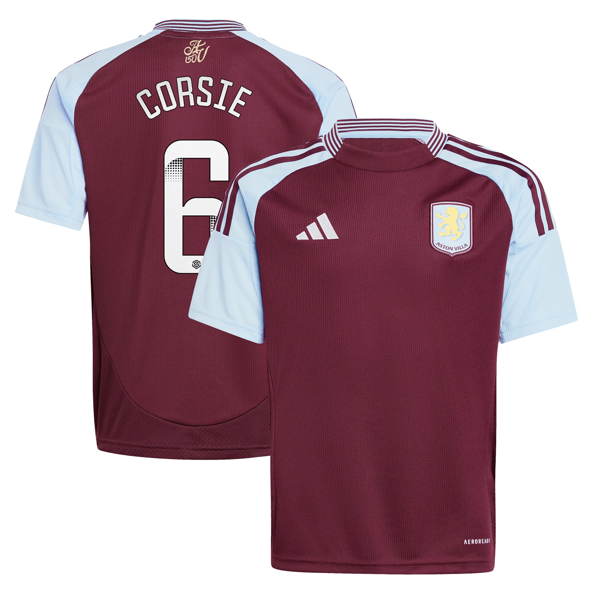 aston villa wsl adidas home shirt 2024-25 – kids with corsie 6 printing Collection | Aston Villa Football Kits and Shirts