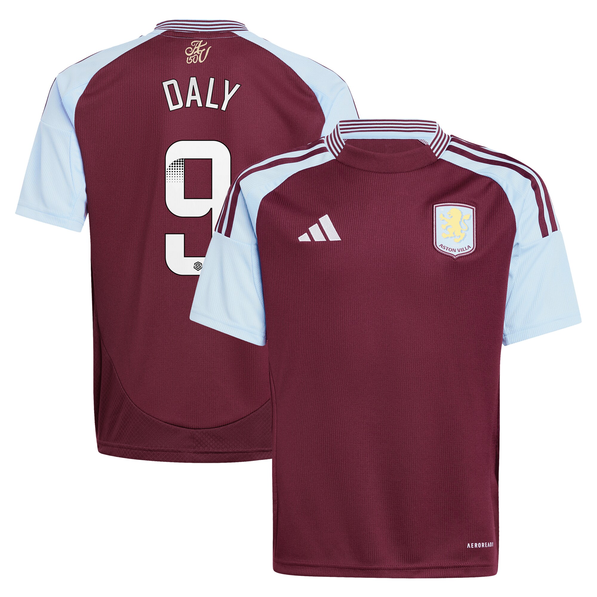aston villa wsl adidas home shirt 2024-25 – kids with daly 9 printing Collection | Aston Villa Football Kits and Shirts