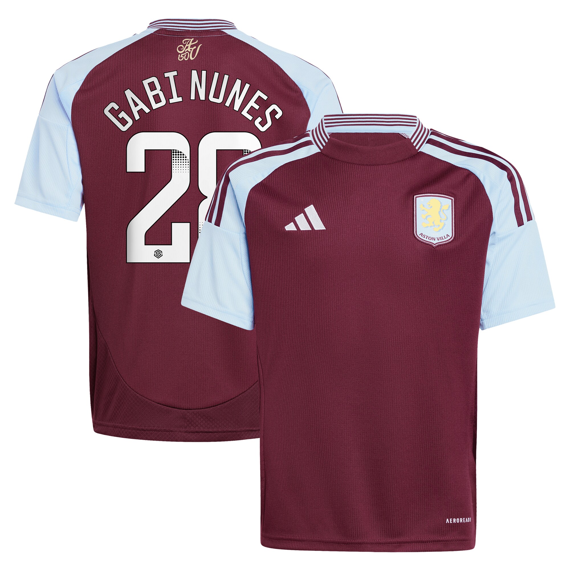 aston villa wsl adidas home shirt 2024-25 – kids with gabi nunes 28 printing Collection | Aston Villa Football Kits and Shirts