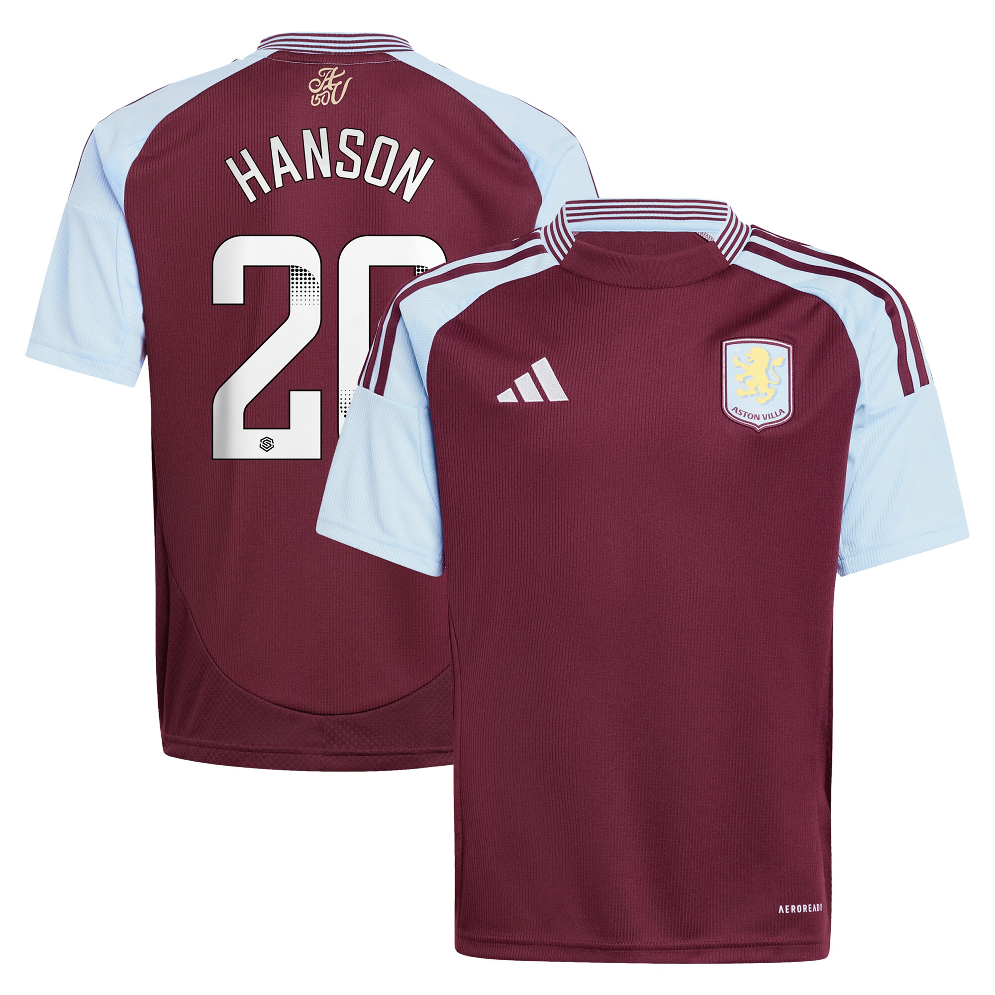 aston villa wsl adidas home shirt 2024-25 – kids with hanson 20 printing Collection | Aston Villa Football Kits and Shirts