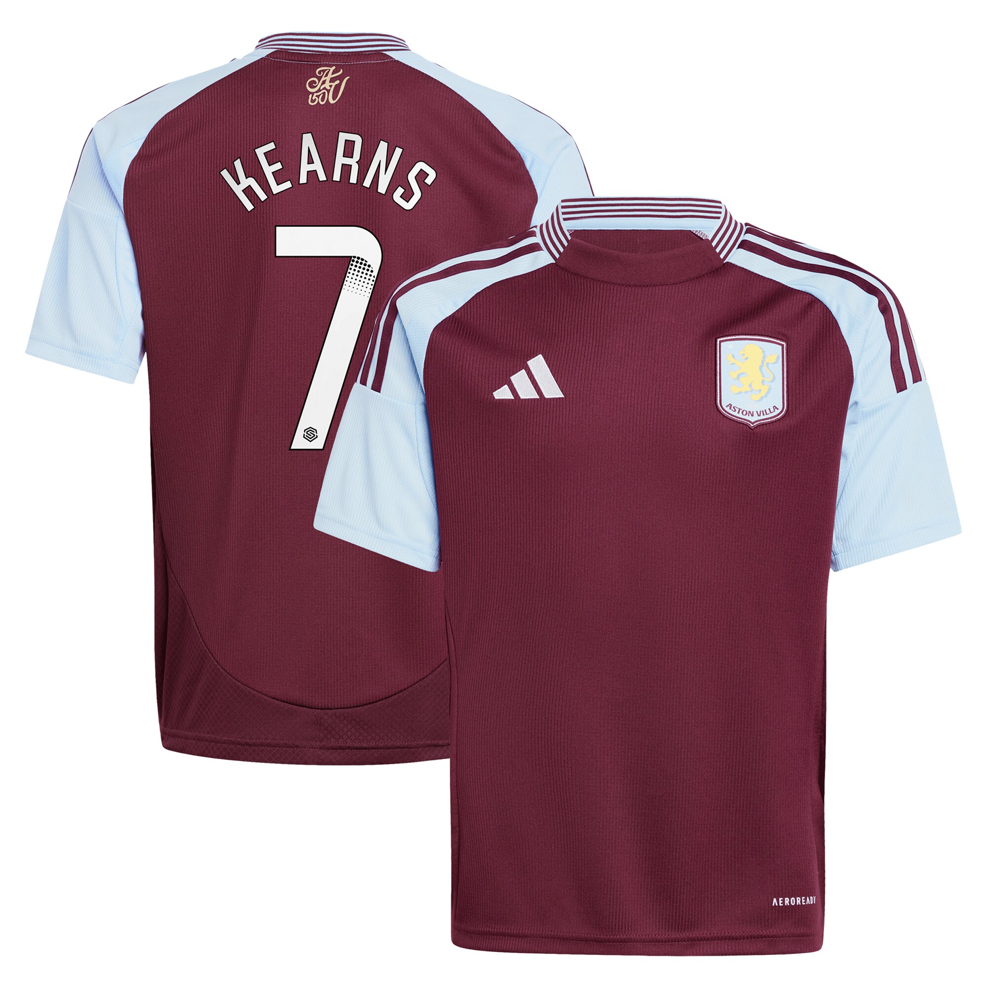 aston villa wsl adidas home shirt 2024-25 – kids with kearns 7 printing Collection | Aston Villa Football Kits and Shirts