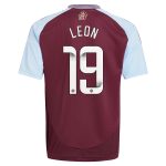 aston villa wsl adidas home shirt 2024-25 – kids with leon 19 printing Collection | Aston Villa Football Kits and Shirts