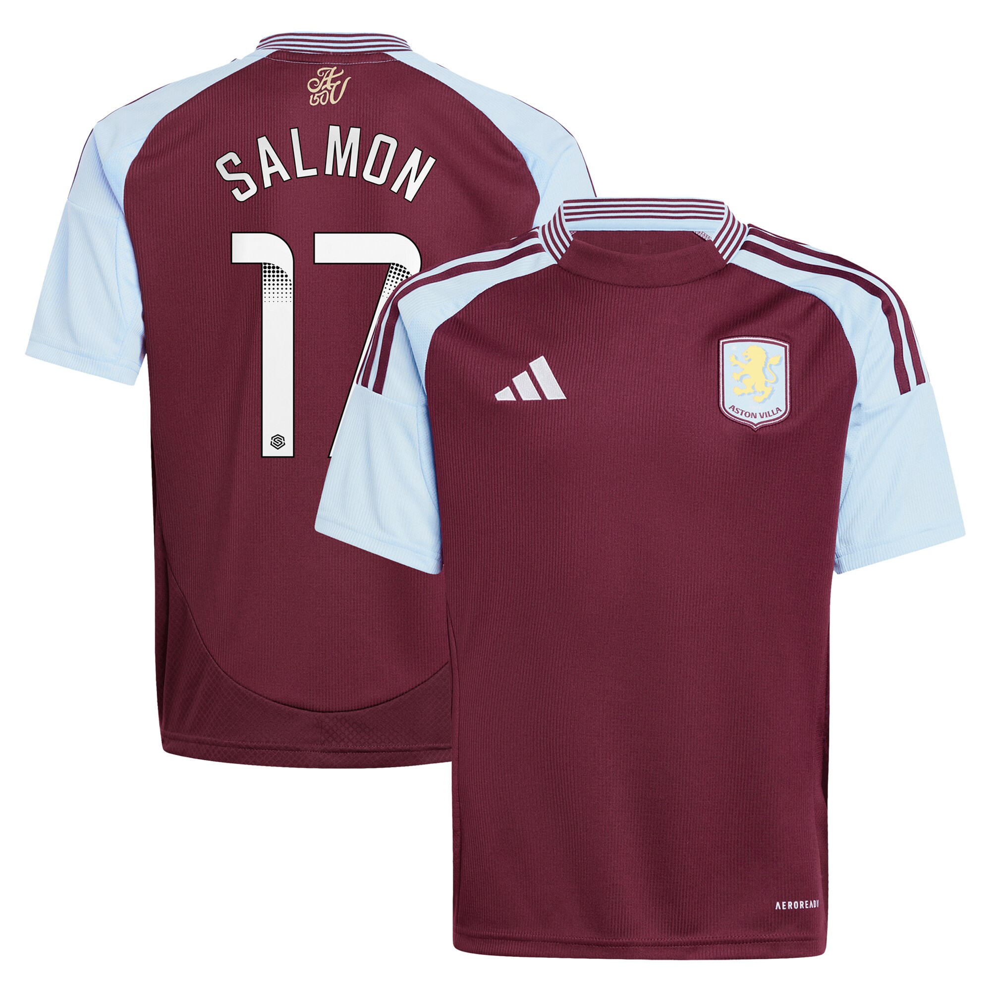 aston villa wsl adidas home shirt 2024-25 – kids with salmon 17 printing Collection | Aston Villa Football Kits and Shirts