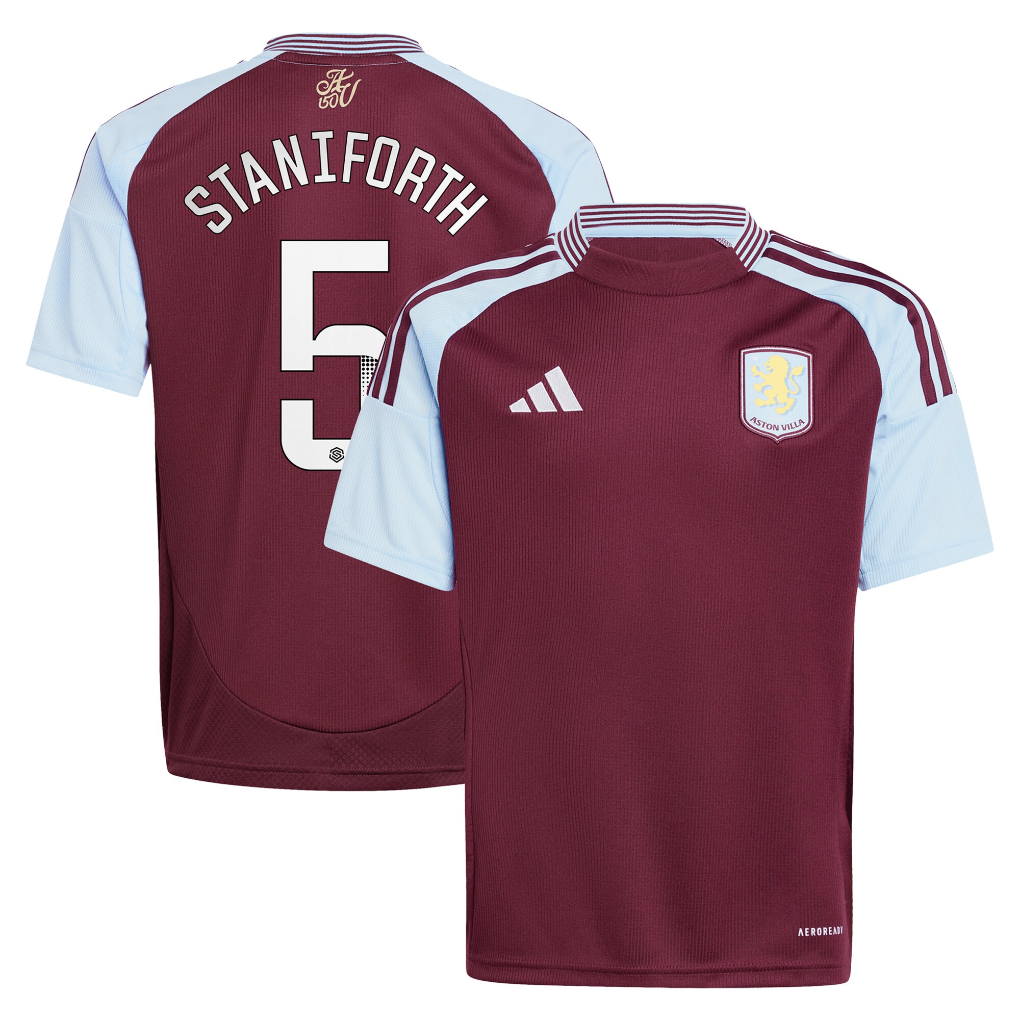 aston villa wsl adidas home shirt 2024-25 – kids with staniforth 5 printing Collection | Aston Villa Football Kits and Shirts
