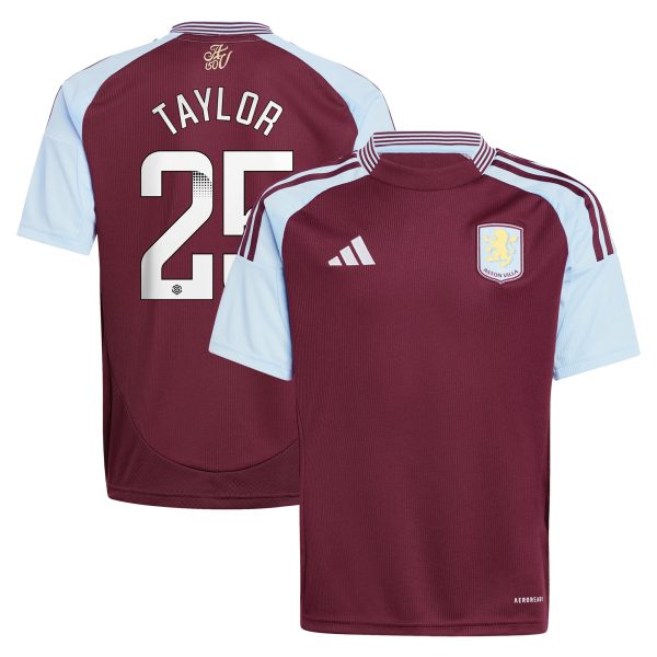 aston villa wsl adidas home shirt 2024-25 – kids with taylor 25 printing Collection | Aston Villa Football Kits and Shirts