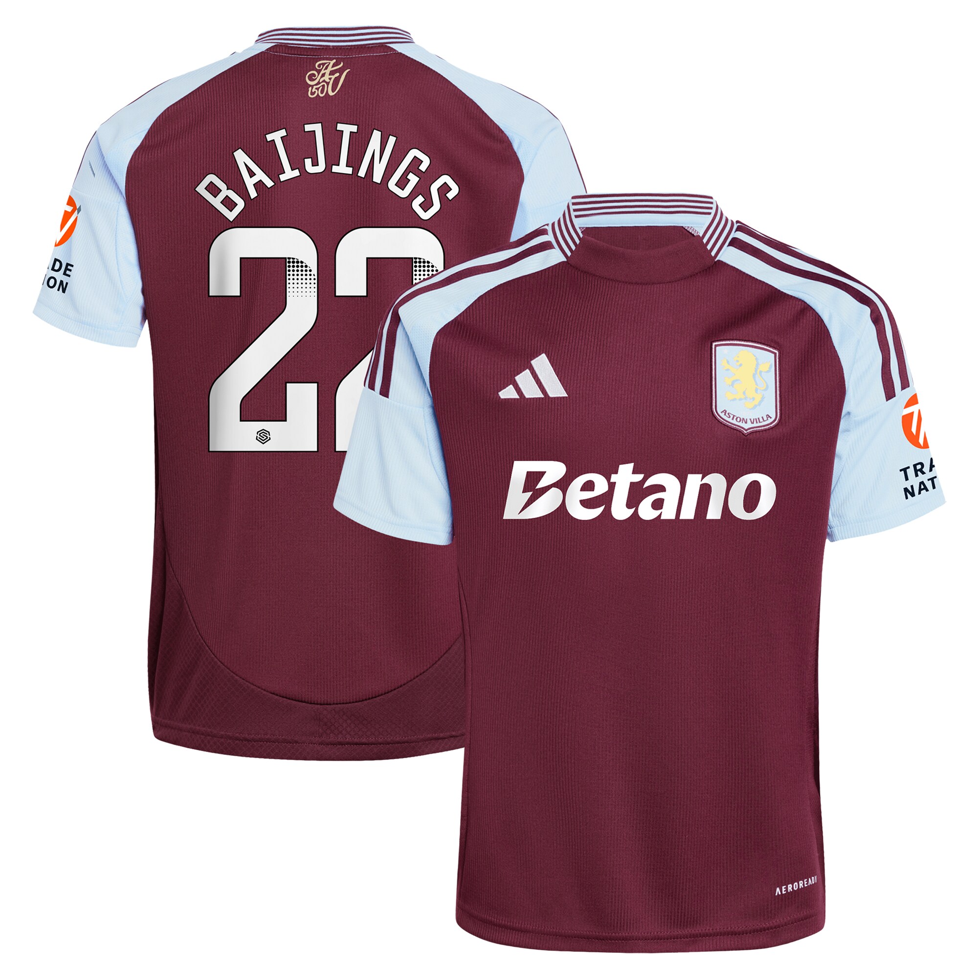 aston villa wsl adidas home shirt 2024-25 with baijings 22 printing Collection | Aston Villa Football Kits and Shirts
