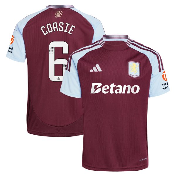 aston villa wsl adidas home shirt 2024-25 with corsie 6 printing Collection | Aston Villa Football Kits and Shirts
