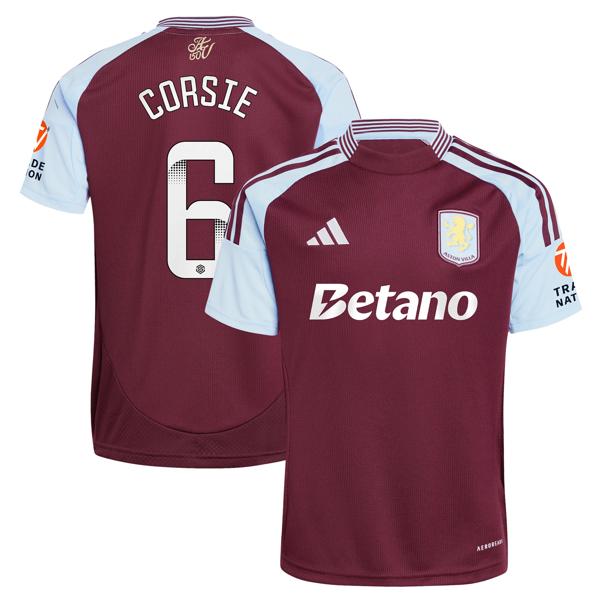 aston villa wsl adidas home shirt 2024-25 with corsie 6 printing Collection | Aston Villa Football Kits and Shirts