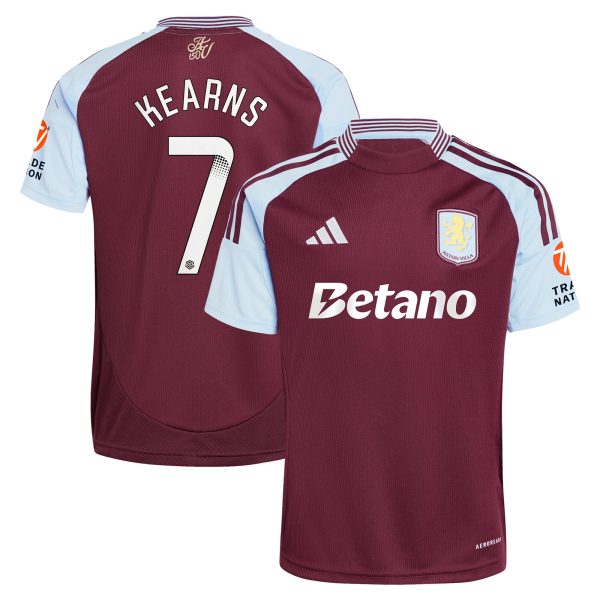aston villa wsl adidas home shirt 2024-25 with kearns 7 printing Collection | Aston Villa Football Kits and Shirts