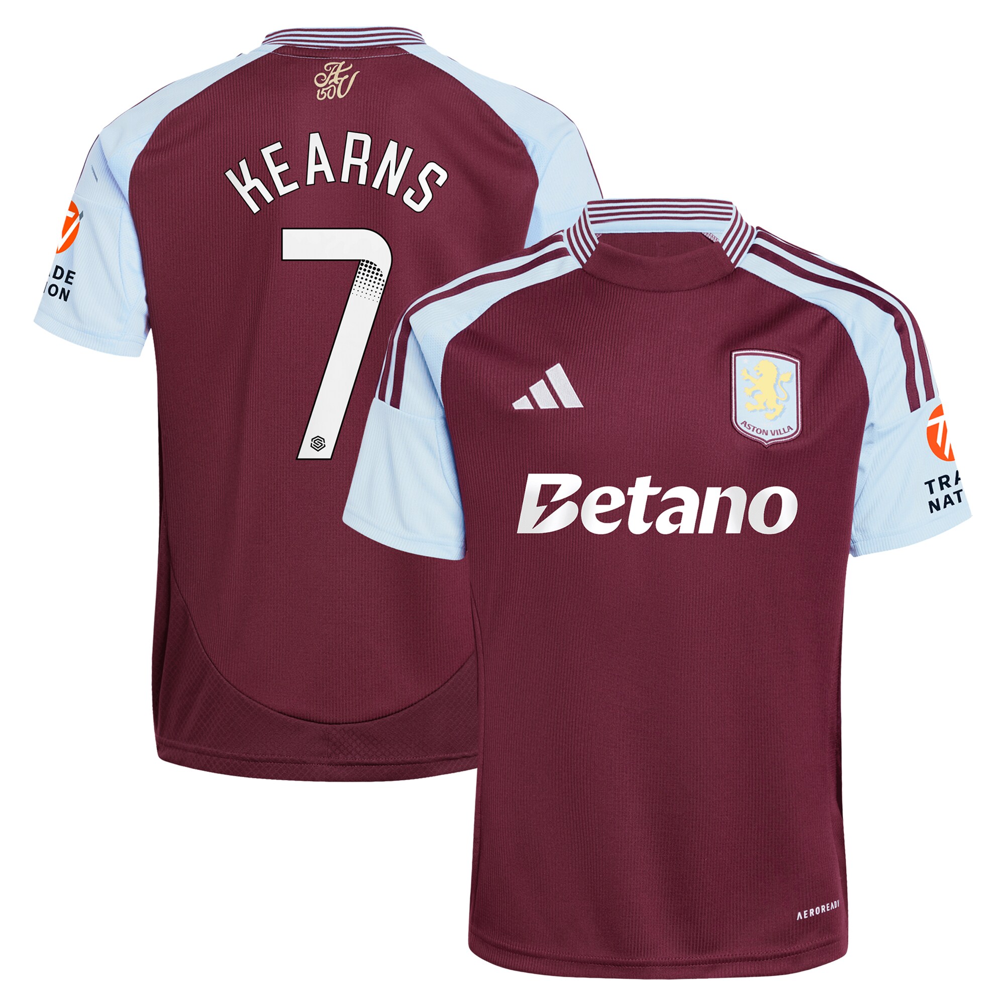 aston villa wsl adidas home shirt 2024-25 with kearns 7 printing Collection | Aston Villa Football Kits and Shirts