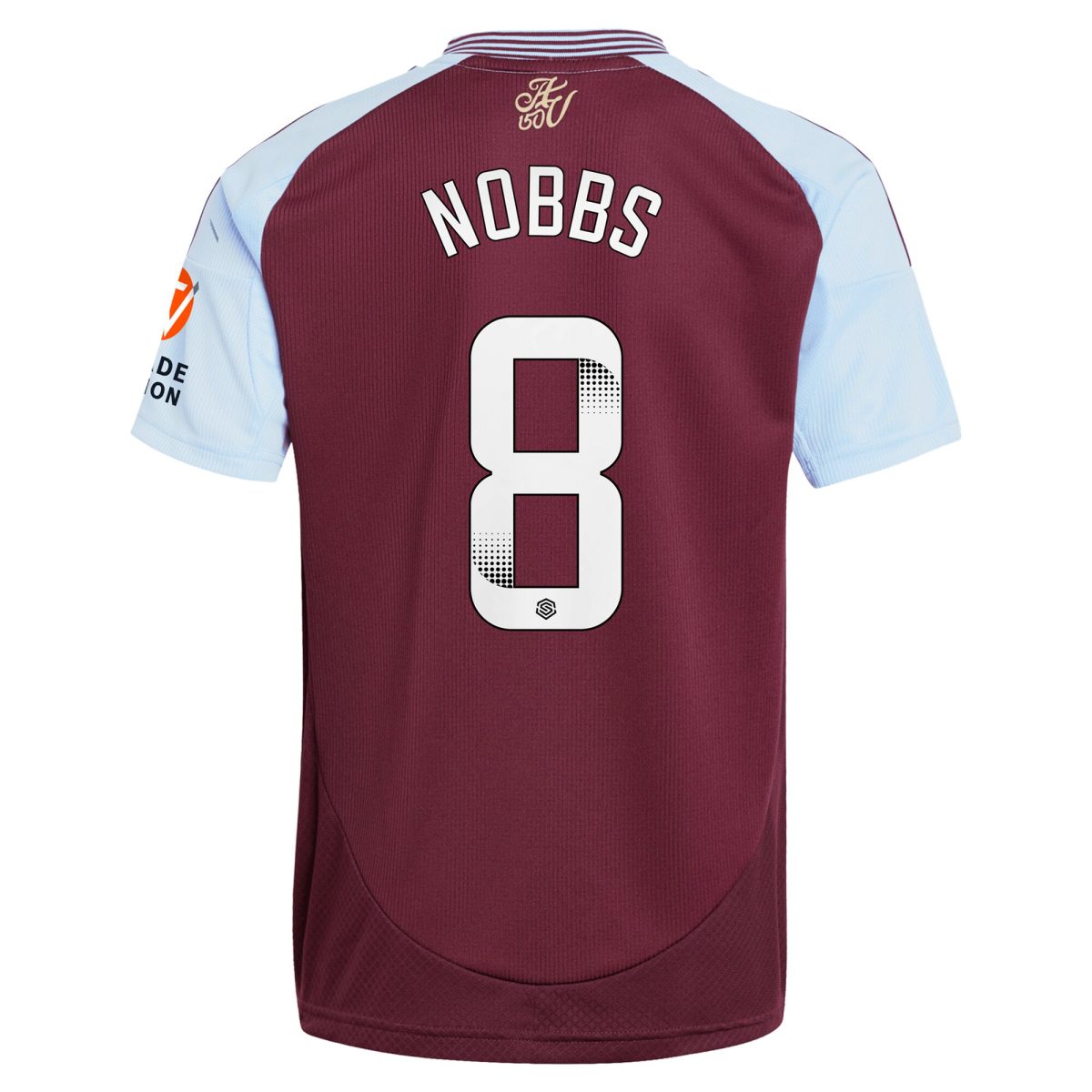 aston villa wsl adidas home shirt 2024-25 with nobbs 8 printing Collection | Aston Villa Football Kits and Shirts