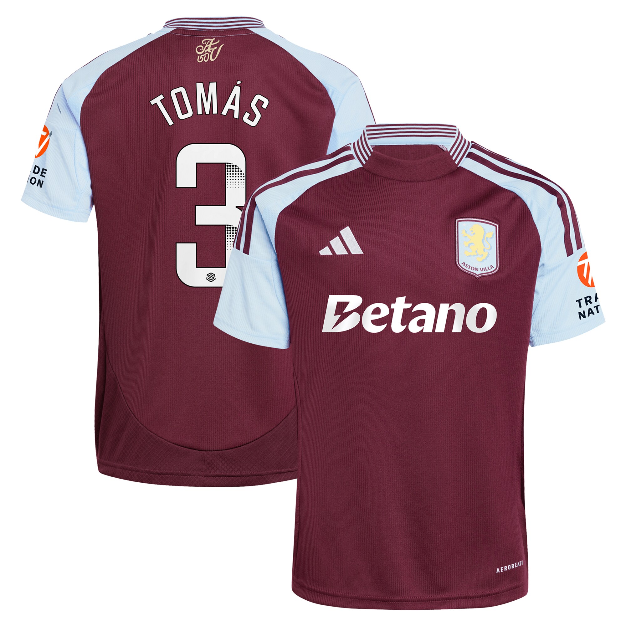 aston villa wsl adidas home shirt 2024-25 with tomás 3 printing Collection | Aston Villa Football Kits and Shirts