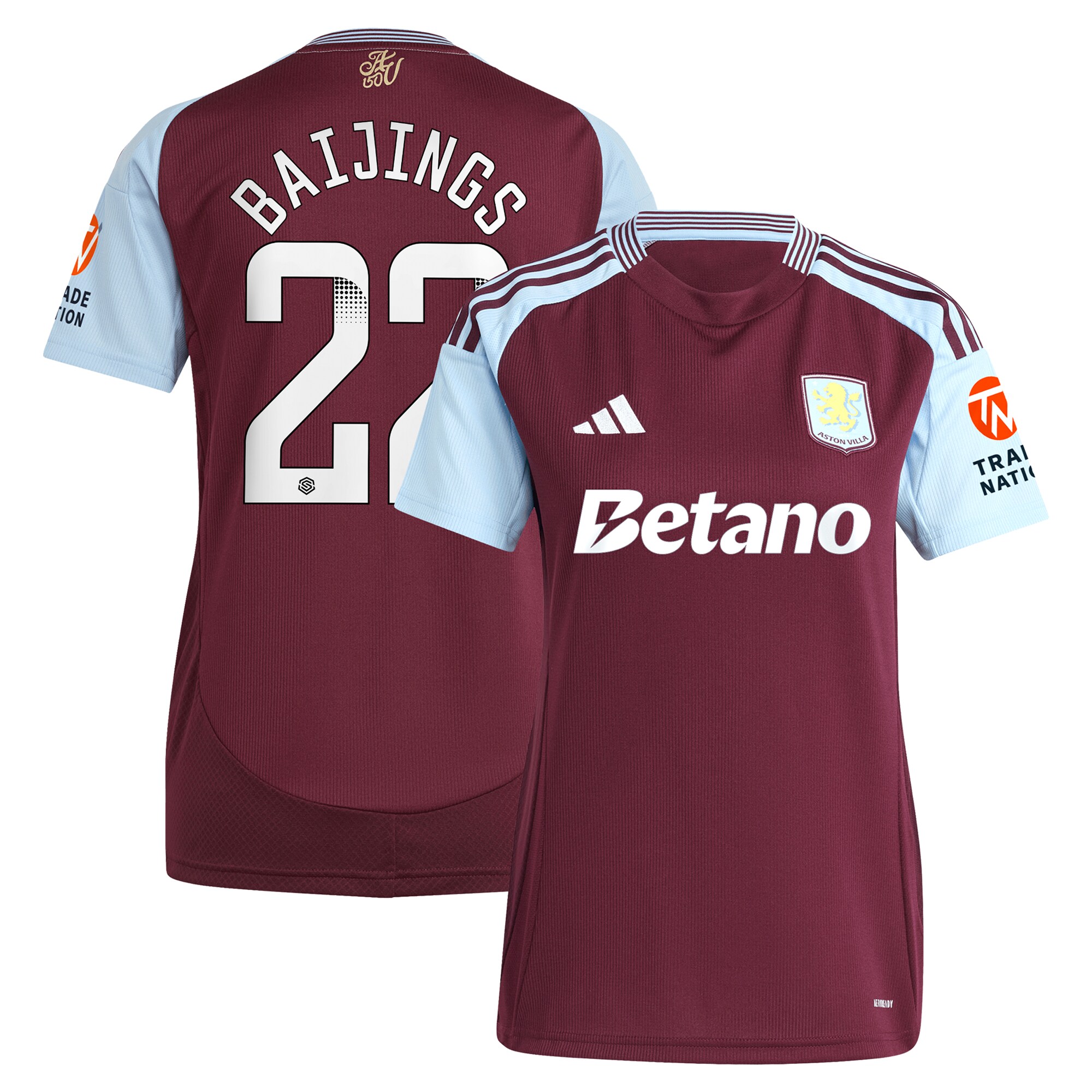 aston villa wsl adidas home shirt 2024-25 – womens with baijings 22 printing Collection | Aston Villa Football Kits and Shirts