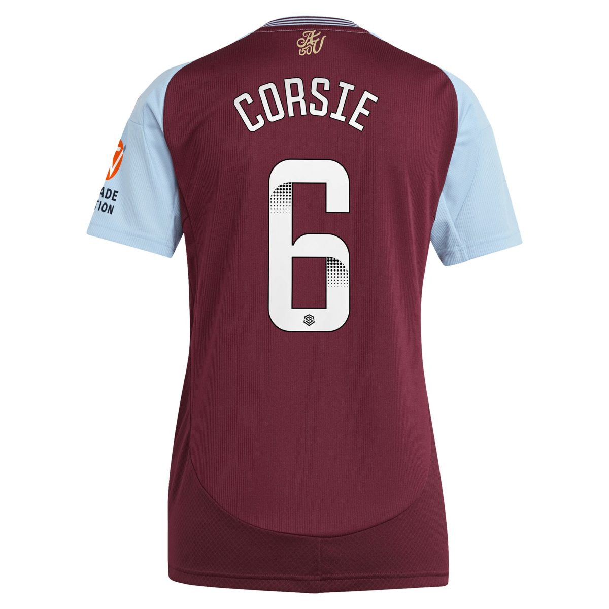 aston villa wsl adidas home shirt 2024-25 – womens with corsie 6 printing Collection | Aston Villa Football Kits and Shirts