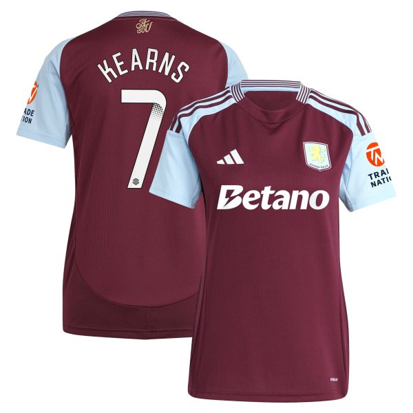 aston villa wsl adidas home shirt 2024-25 – womens with kearns 7 printing Collection | Aston Villa Football Kits and Shirts