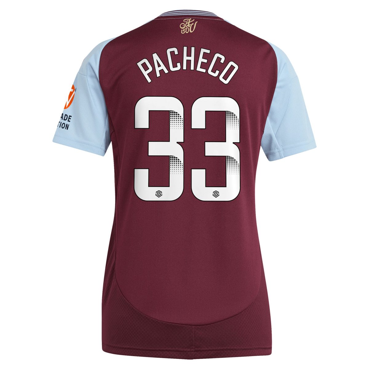 aston villa wsl adidas home shirt 2024-25 – womens with pacheco 33 printing Collection | Aston Villa Football Kits and Shirts