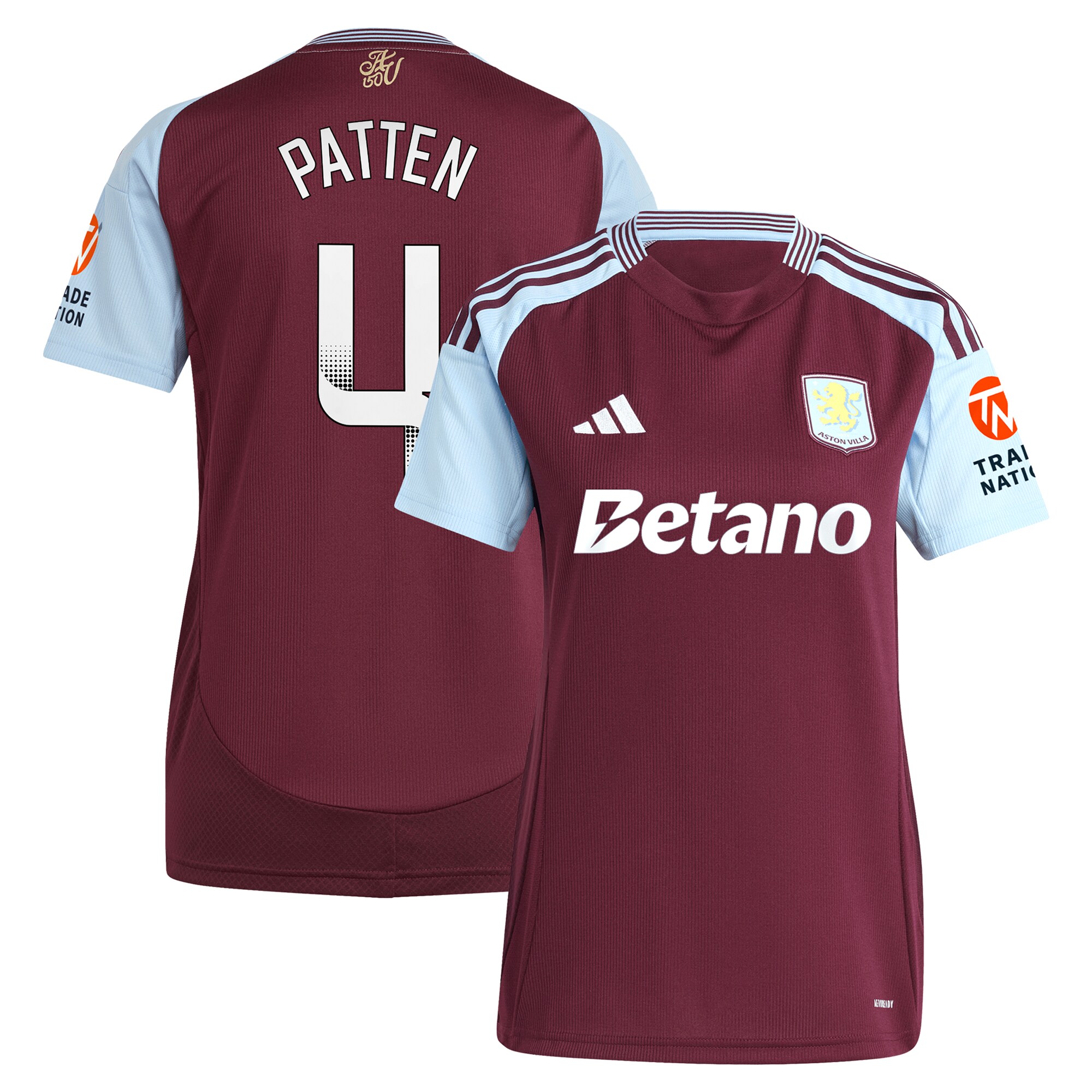 aston villa wsl adidas home shirt 2024-25 – womens with patten 4 printing Collection | Aston Villa Football Kits and Shirts