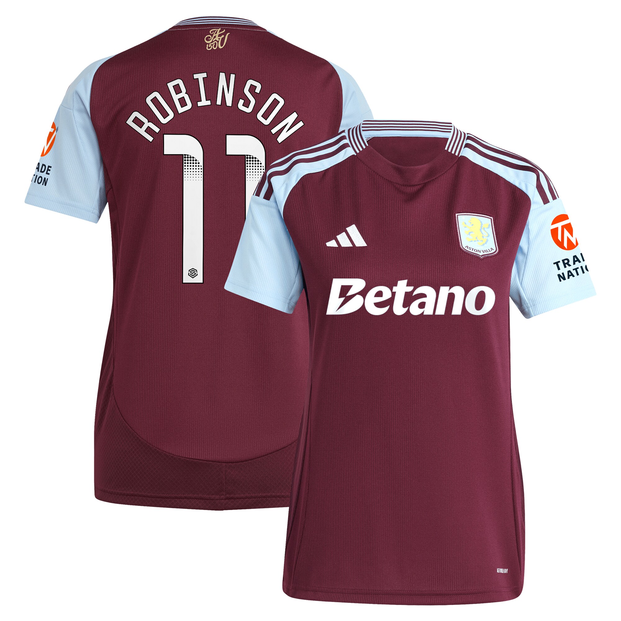 aston villa wsl adidas home shirt 2024-25 – womens with robinson 11 printing Collection | Aston Villa Football Kits and Shirts