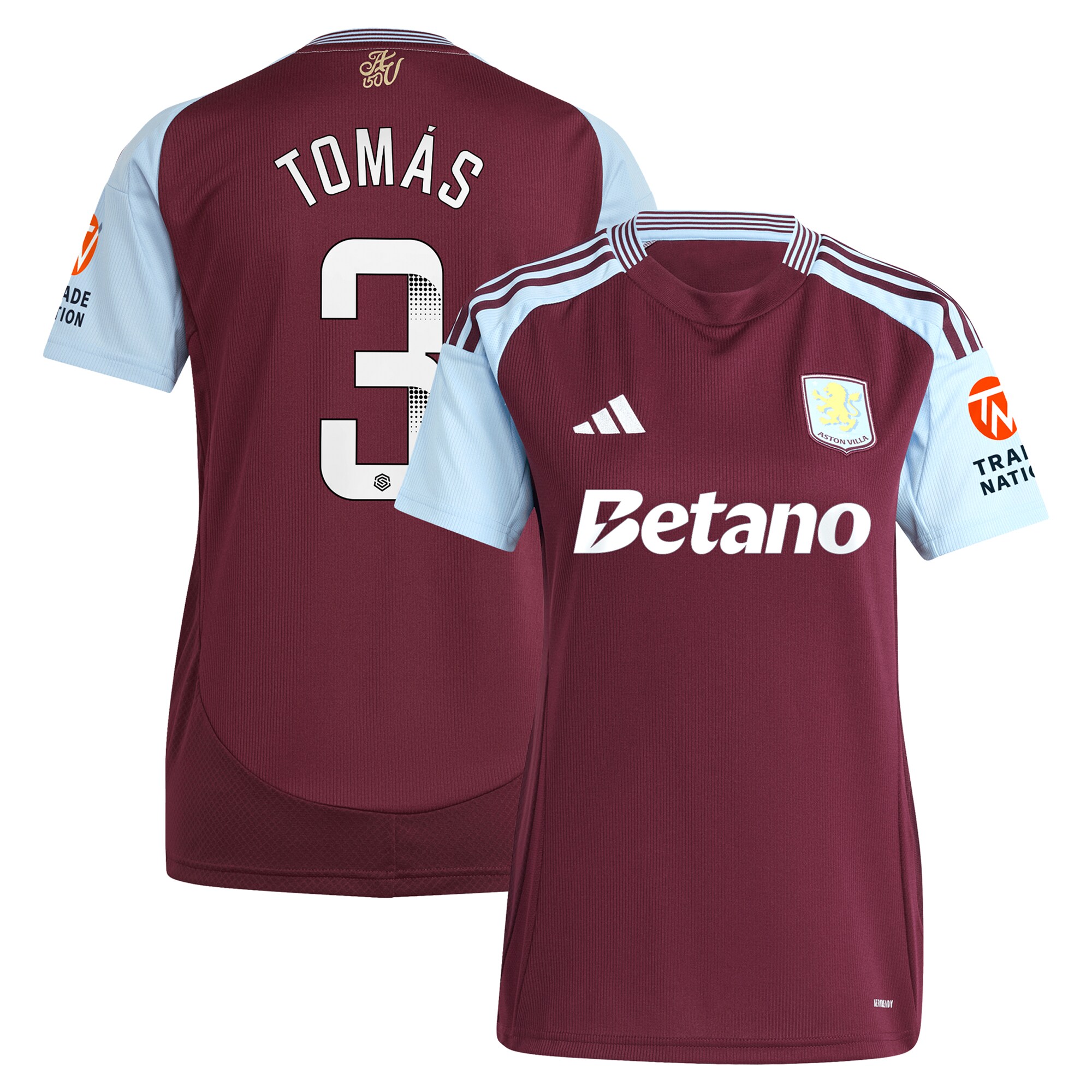 aston villa wsl adidas home shirt 2024-25 – womens with tomás 3 printing Collection | Aston Villa Football Kits and Shirts